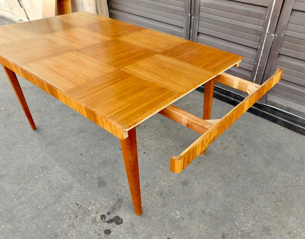 Swedish Mid-Century Modern Extendable Dining Table with Parquery Top, circa 1950 For Sale 2