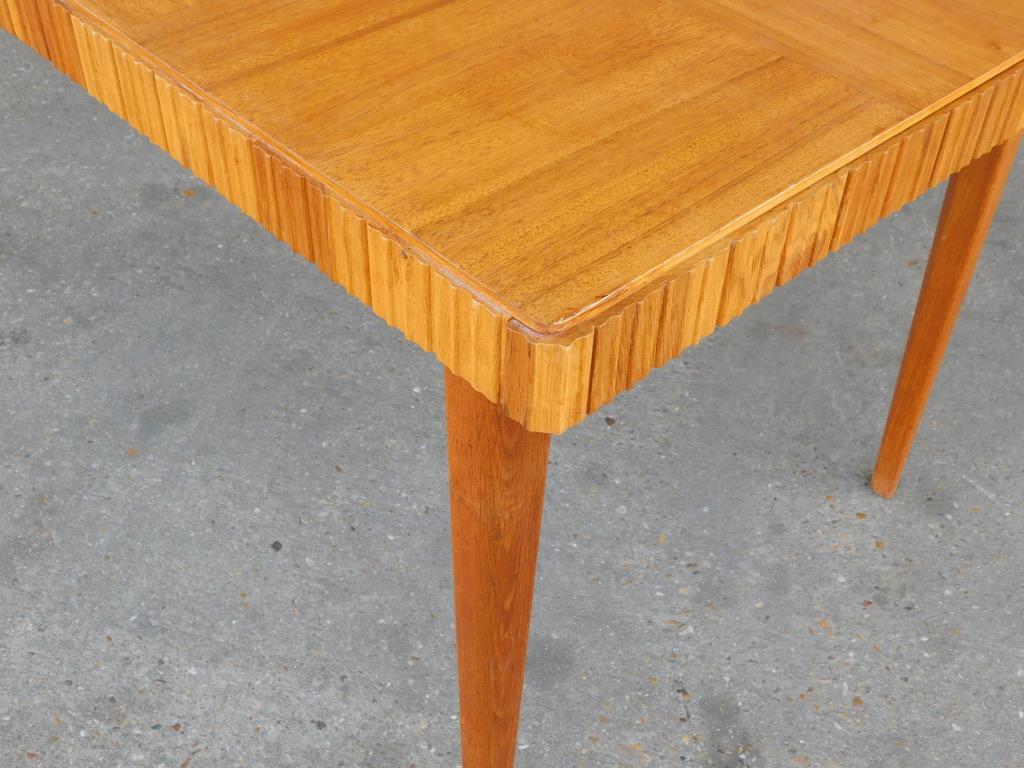 Swedish Mid-Century Modern Extendable Dining Table with Parquery Top, circa 1950 For Sale 4
