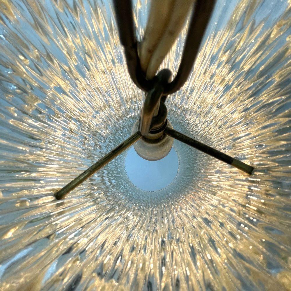Swedish Mid-Century Modern Glass Chandelier / Pendant / Hanging Lamp, 1960s For Sale 9