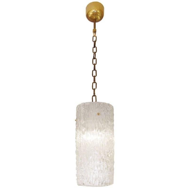 Swedish Mid-Century Modern Glass Chandelier / Pendant / Hanging Lamp, 1960s
 
Carl Fagerlund for Orrefors Glass Pendent with Brass Hardware
 
Body of Glass 14