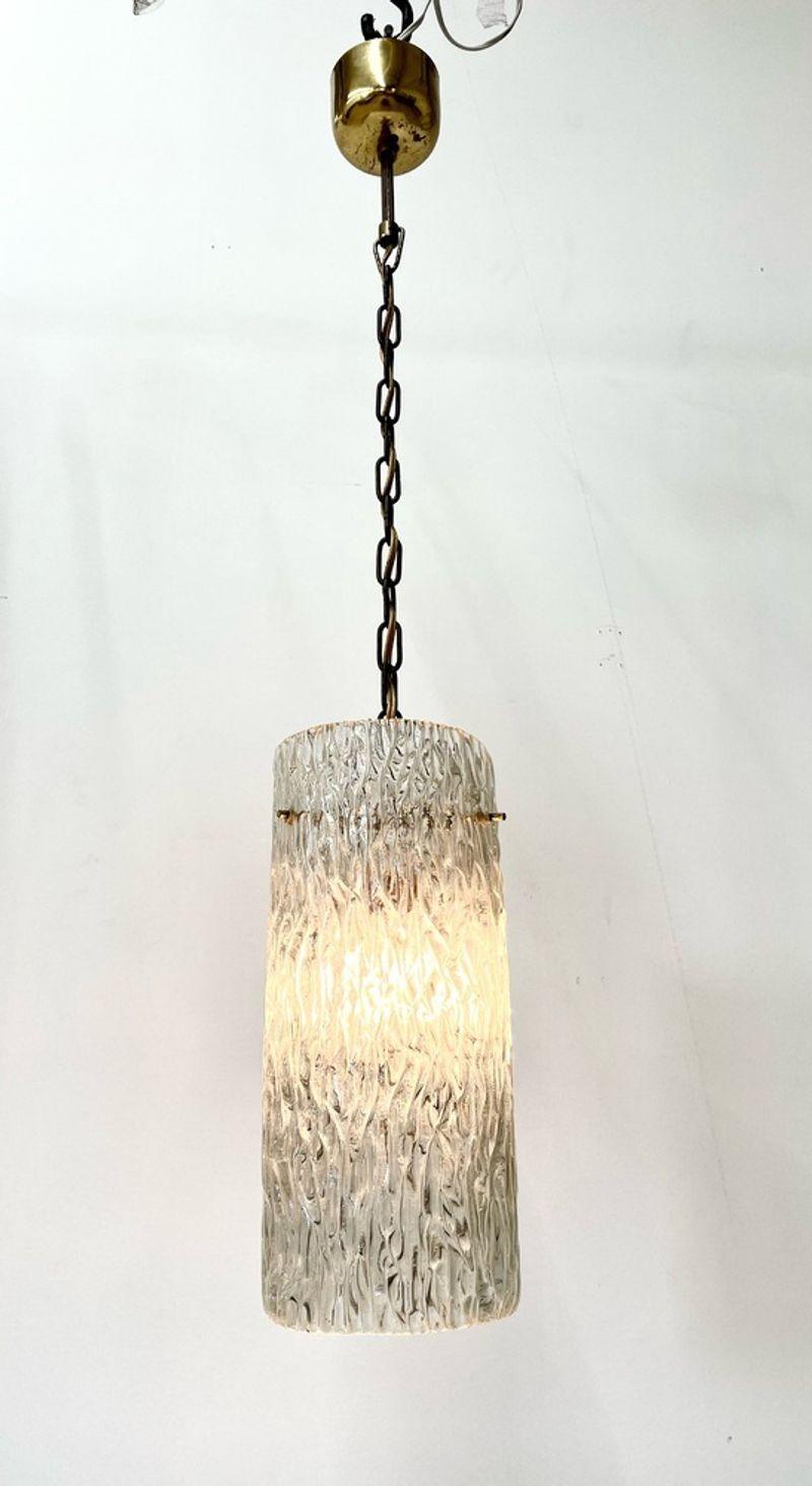 Swedish Mid-Century Modern Glass Chandelier / Pendant / Hanging Lamp, 1960s In Good Condition For Sale In Stamford, CT