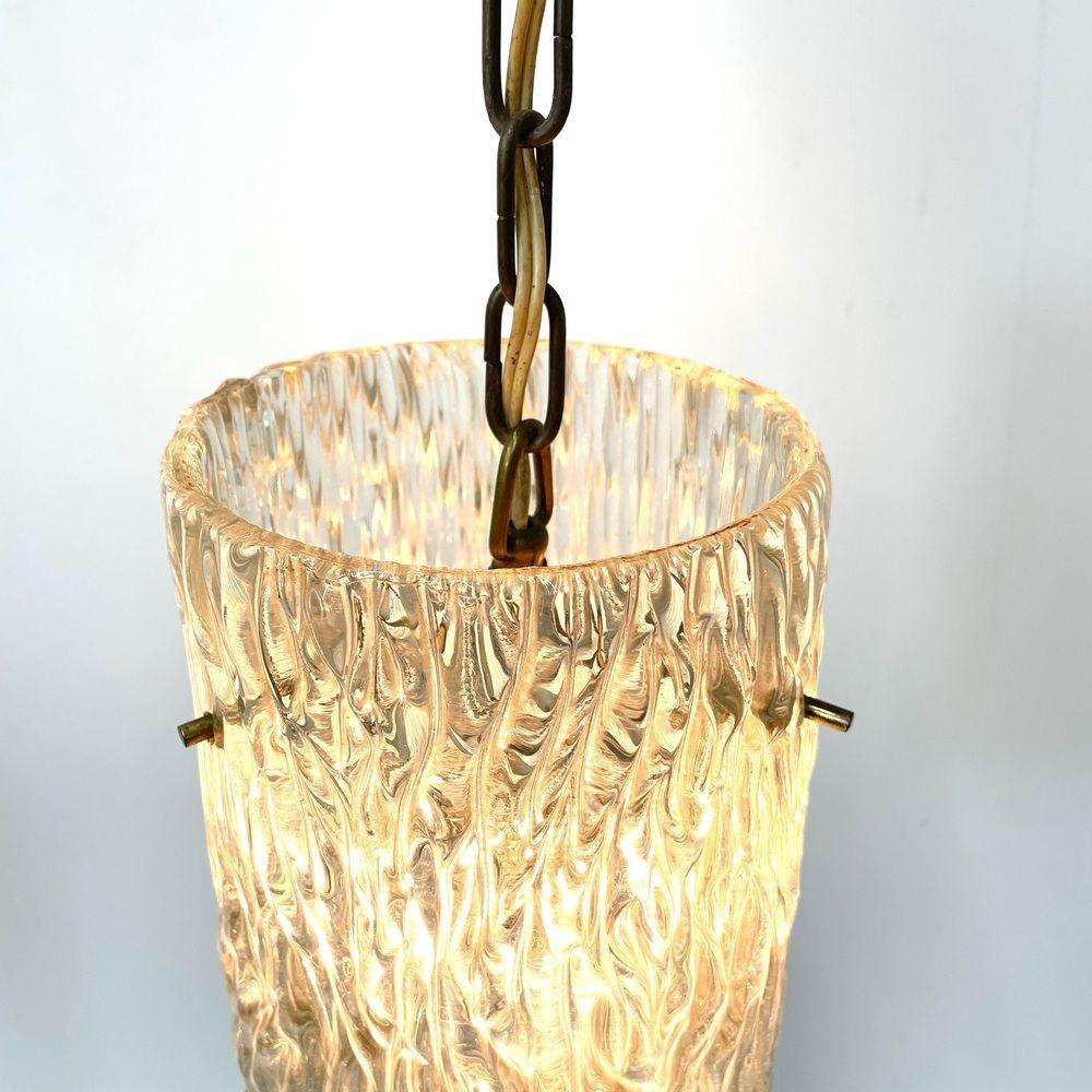 Swedish Mid-Century Modern Glass Chandelier / Pendant / Hanging Lamp, 1960s For Sale 3