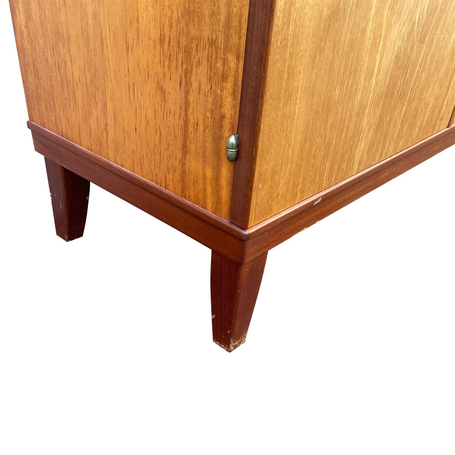 20th Century Swedish Mid-Century Modern Inlaid Cabinet With Brass Hardware By J.O. Carlssons