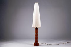 Lampada da terra/da tavolo in legno di teak, moderna e di metà secolo, di grandi dimensioni