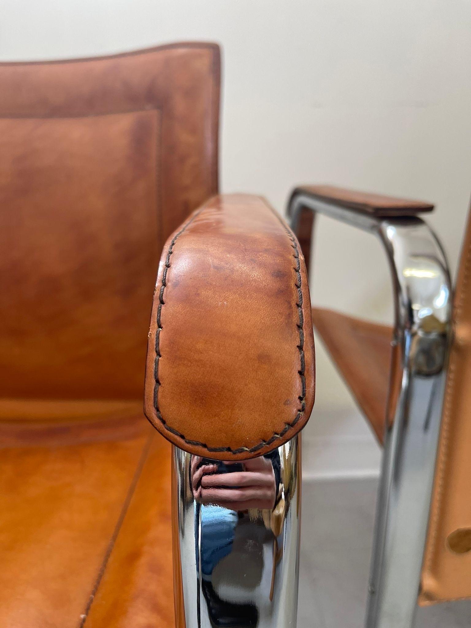 Swedish Mid Century Modern Leather Chairs. Set of Two For Sale 4