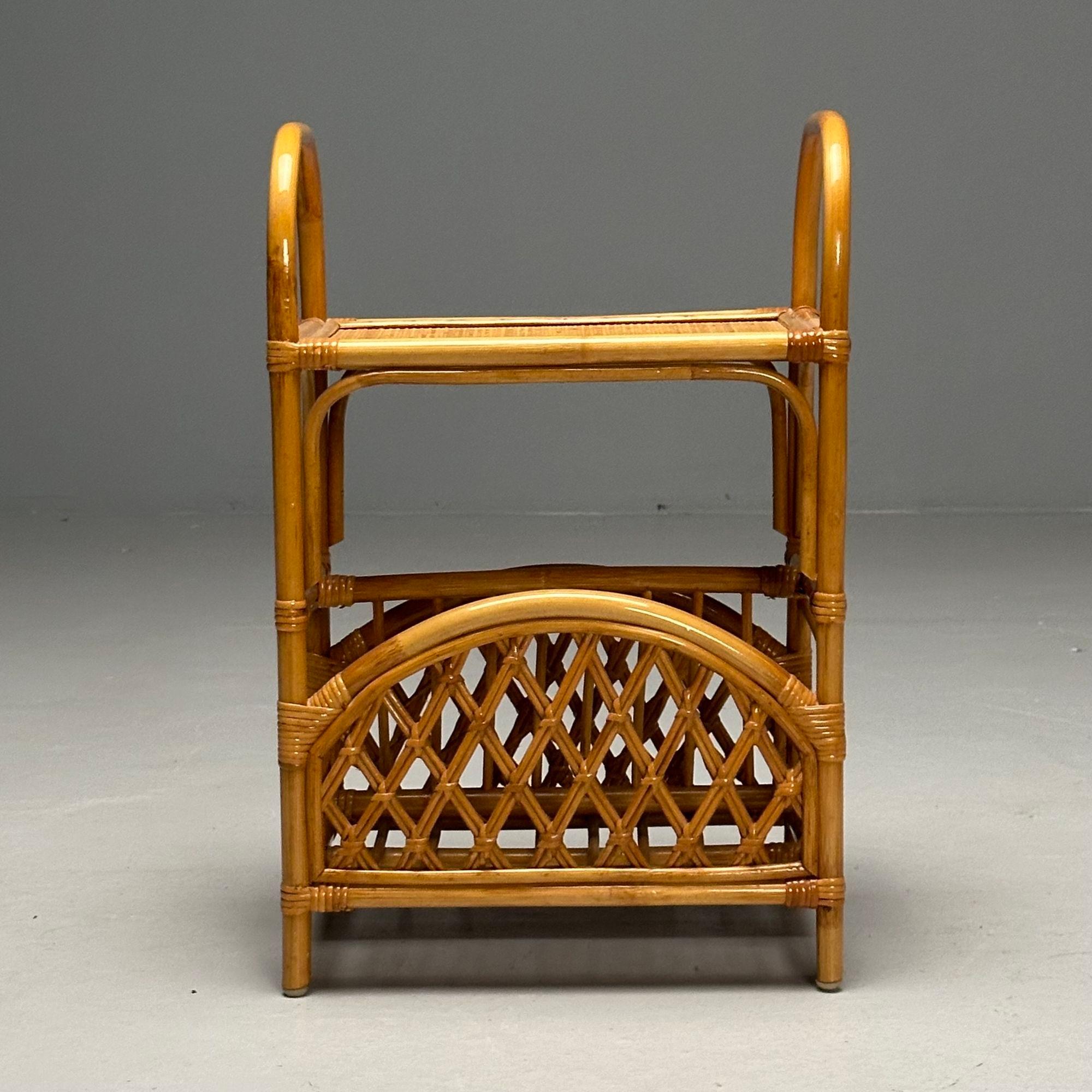 Portariviste svedese di metà secolo, bambù, rattan, Svezia, anni '60 In condizioni buone in vendita a Manhasset, NY