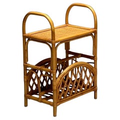Portariviste svedese di metà secolo, bambù, rattan, Svezia, anni '60