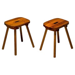 Swedish Mid-Century Modern, Occasional Stools, Pine, Sweden, 1970s