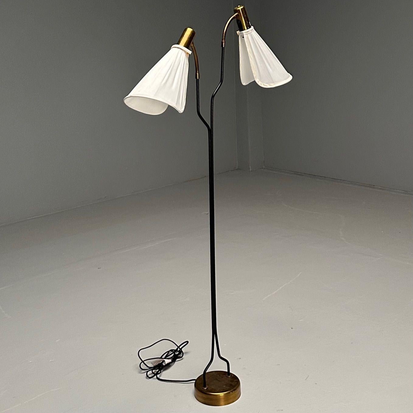 Contemporary Swedish Mid-Century Modern, Organic Floor Lamp, Black Lacquer, Sweden, 2000s