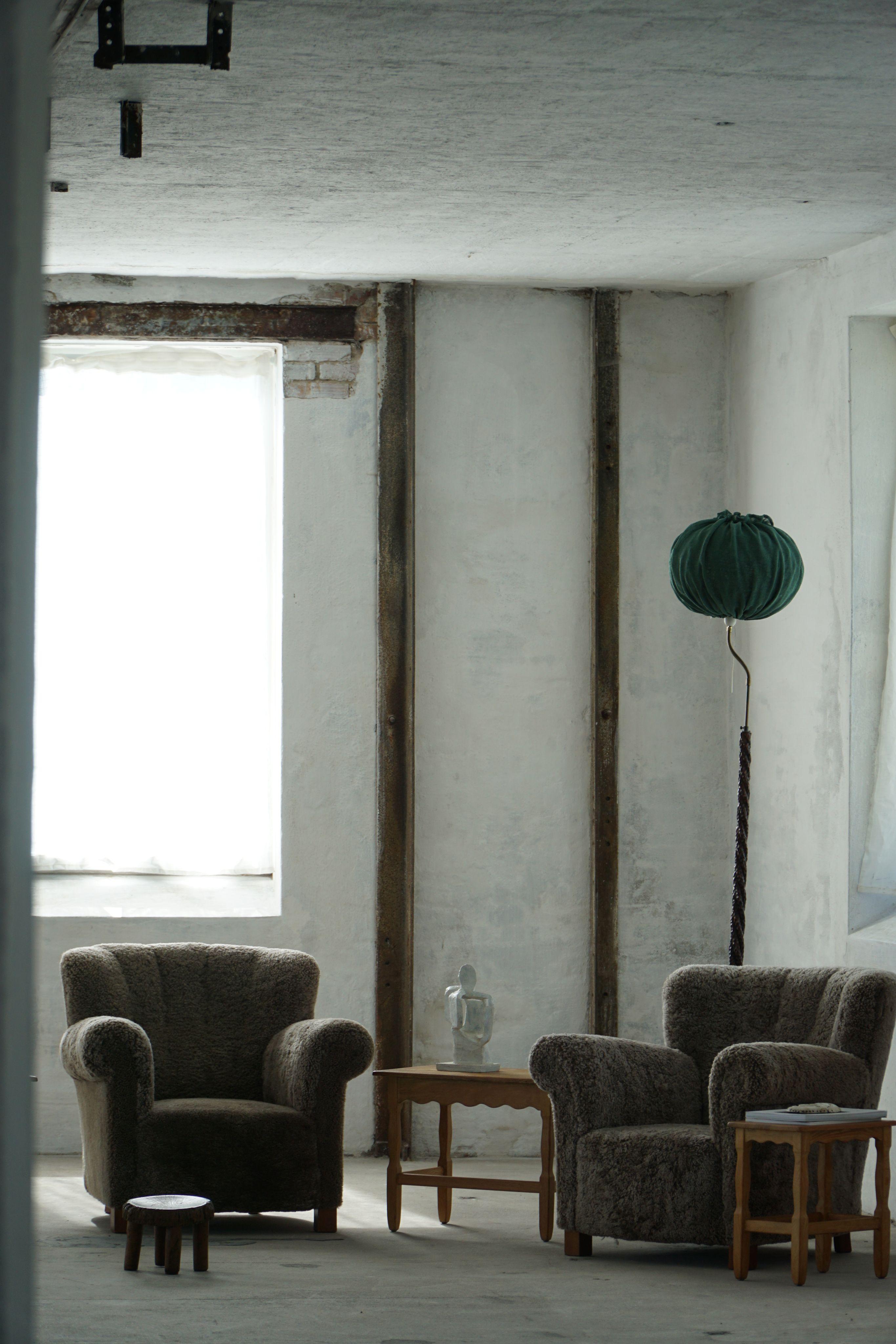 Brutalist Swedish Mid-Century Modern Organic Floor Lamp in Burned Wood, Wabi Sabi, 1950s For Sale