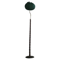 Swedish Mid-Century Modern Organic Floor Lamp in Burned Wood, Wabi Sabi, 1950s