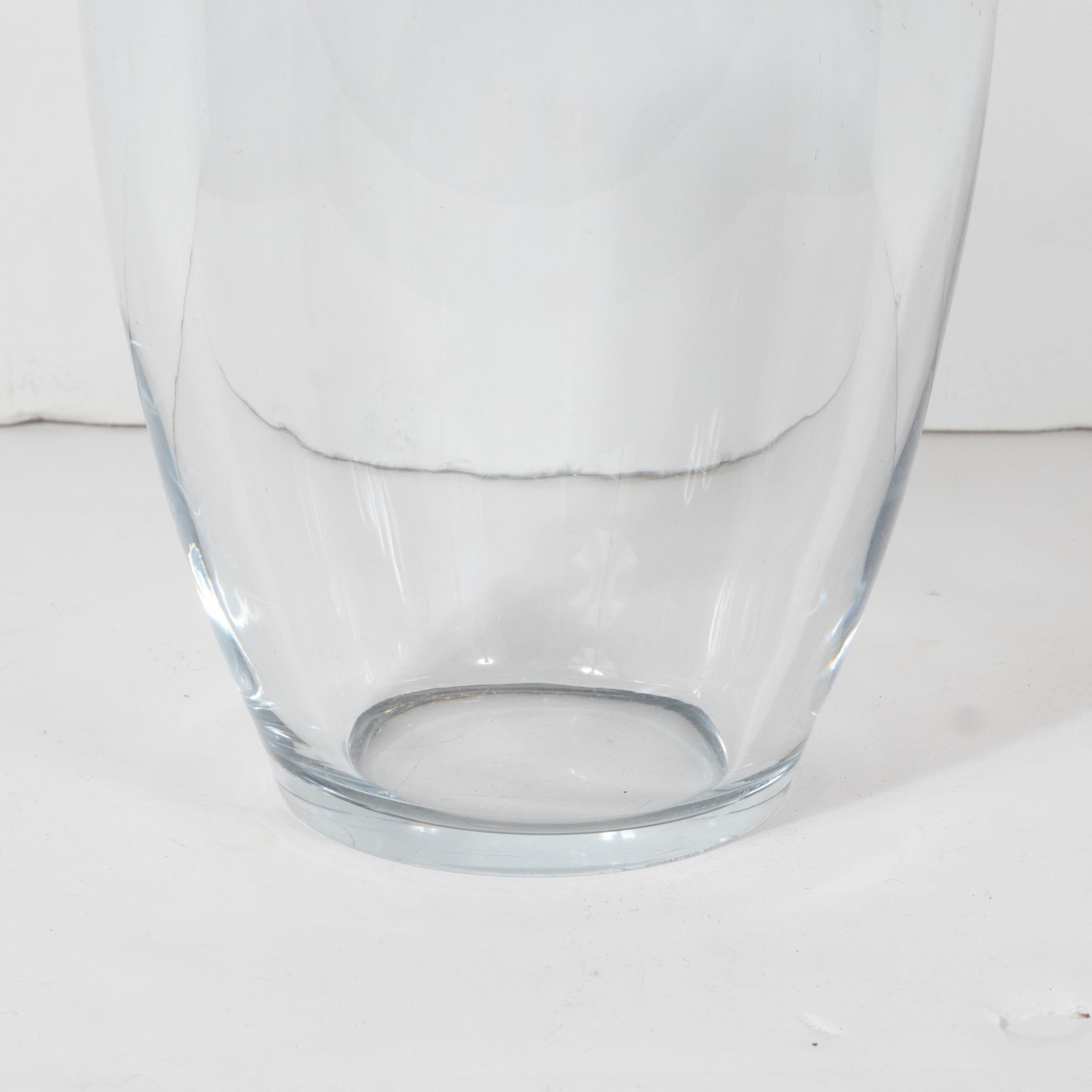 Mid-Century Modern Swedish Midcentury Modern Pale Blue Translucent Curvilinear Vase For Sale