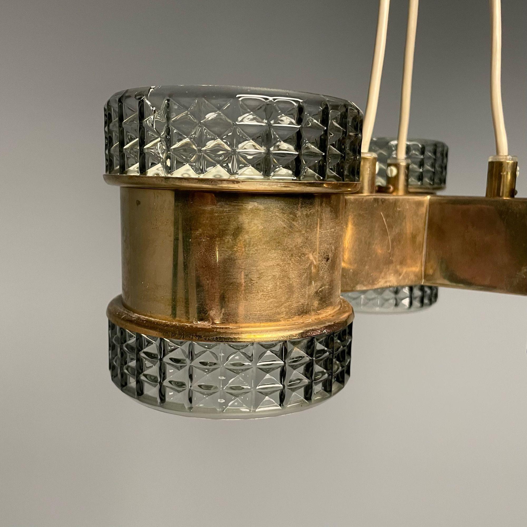 Pendentif suédois The Modernity, verre, laiton, Suède, années 1950 en vente 3