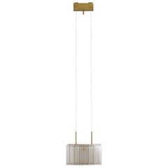 Swedish Mid-Century Modern Pendant in Glass and Brass by Falkenbergs