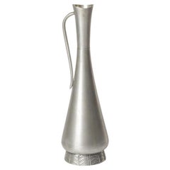 Swedish Mid-Century Modern Pewter Vase by GAB, Elegant Teardrop Form, 1966