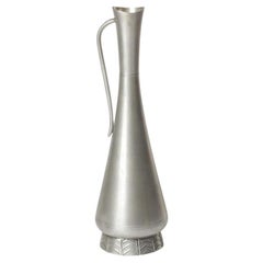Swedish Mid-Century Modern Pewter Vase by GAB, Elegant Teardrop Form, 1966
