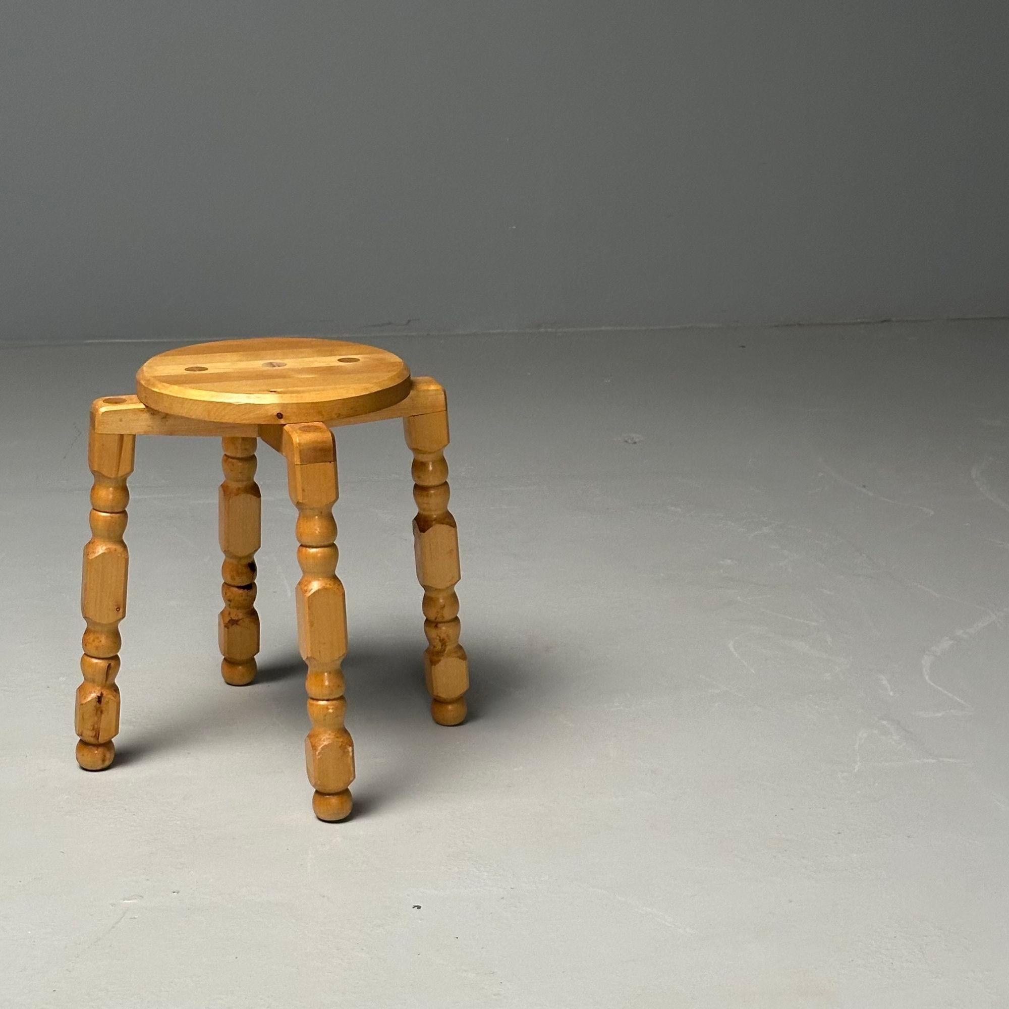 Swedish Mid-Century Modern, Playful Stools, Birch, Sweden, 1960s For Sale 2