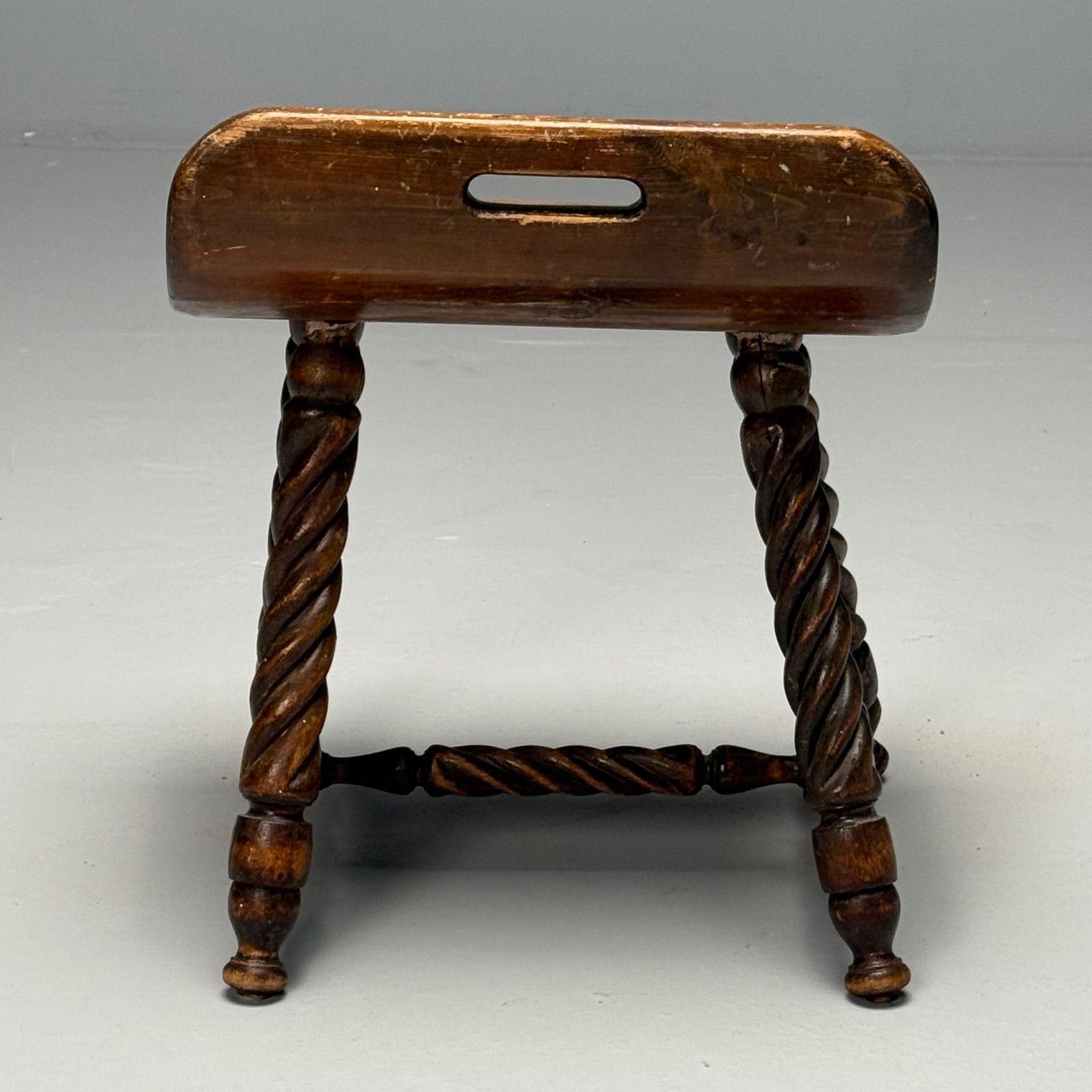 Sgabello da mungitura svedese di metà secolo moderno, provinciale, Oak, Svezia, 1900 in vendita 3
