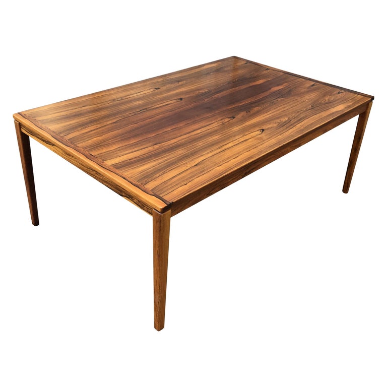 Swedish MidCentury Modern Rectangular Rosewood Cocktail Table For Sale