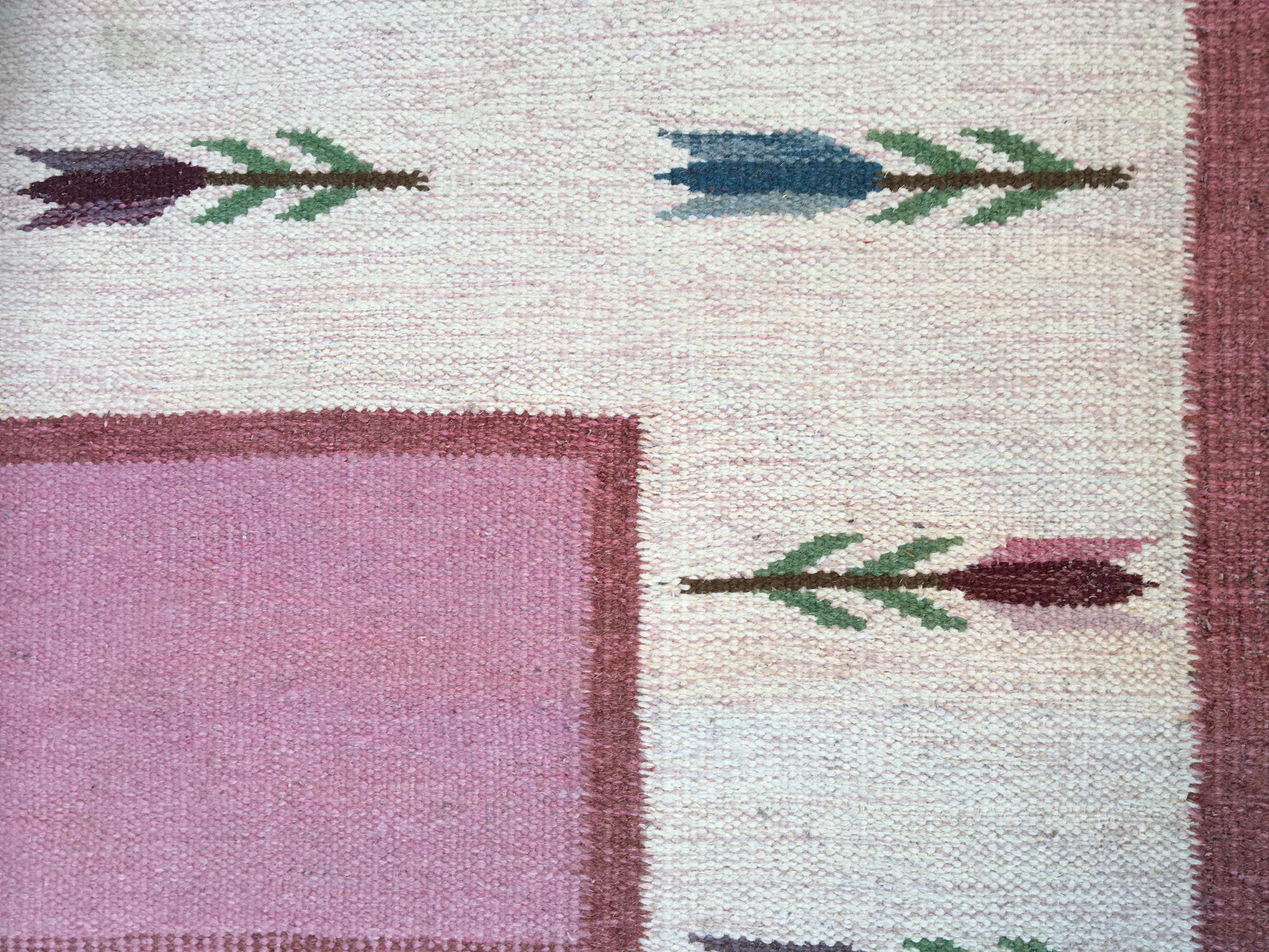 Swedish Mid-Century Modern Rölakan Handwoven Wool Carpet 4