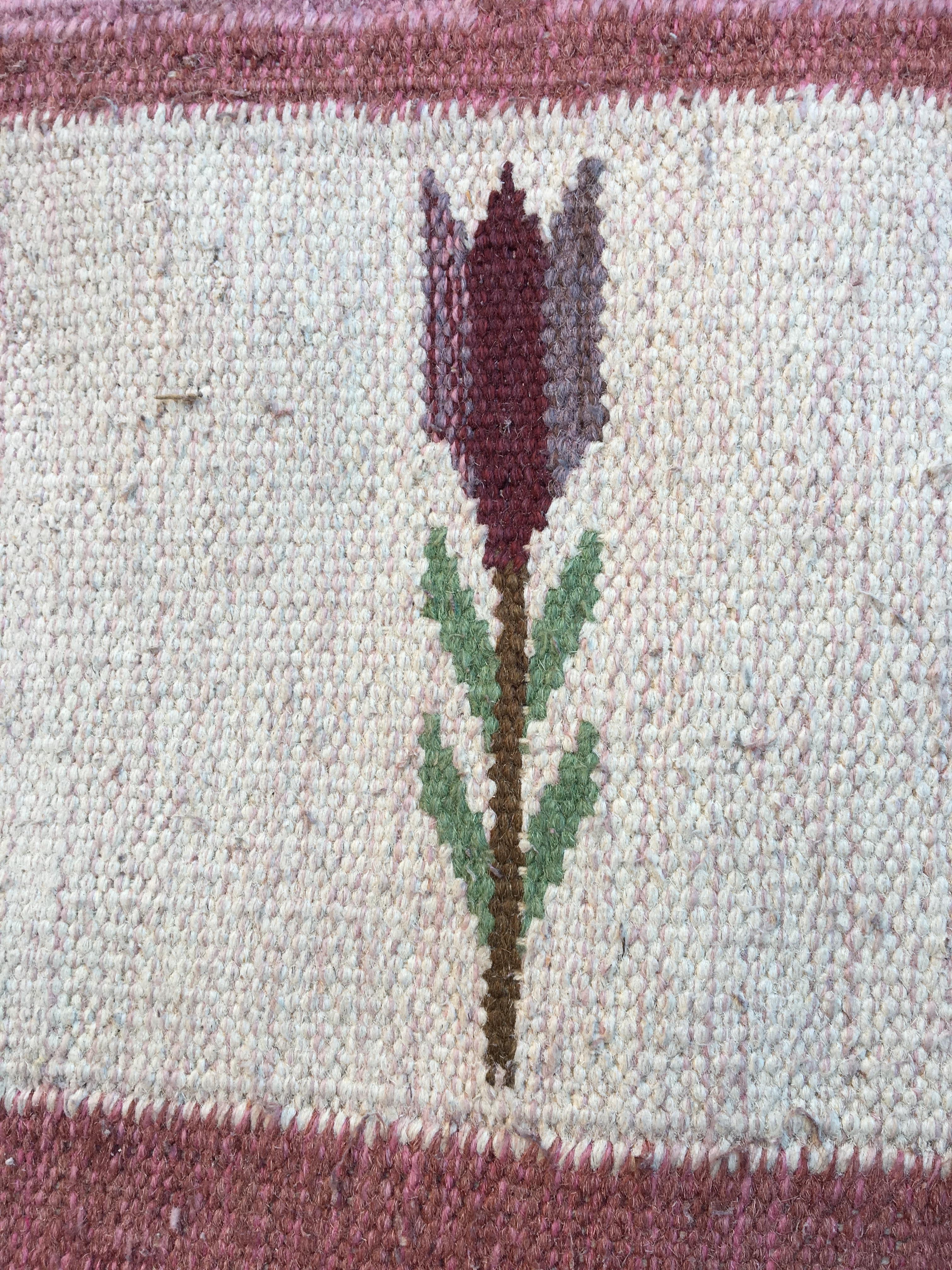 Swedish Mid-Century Modern Rölakan Handwoven Wool Carpet 1
