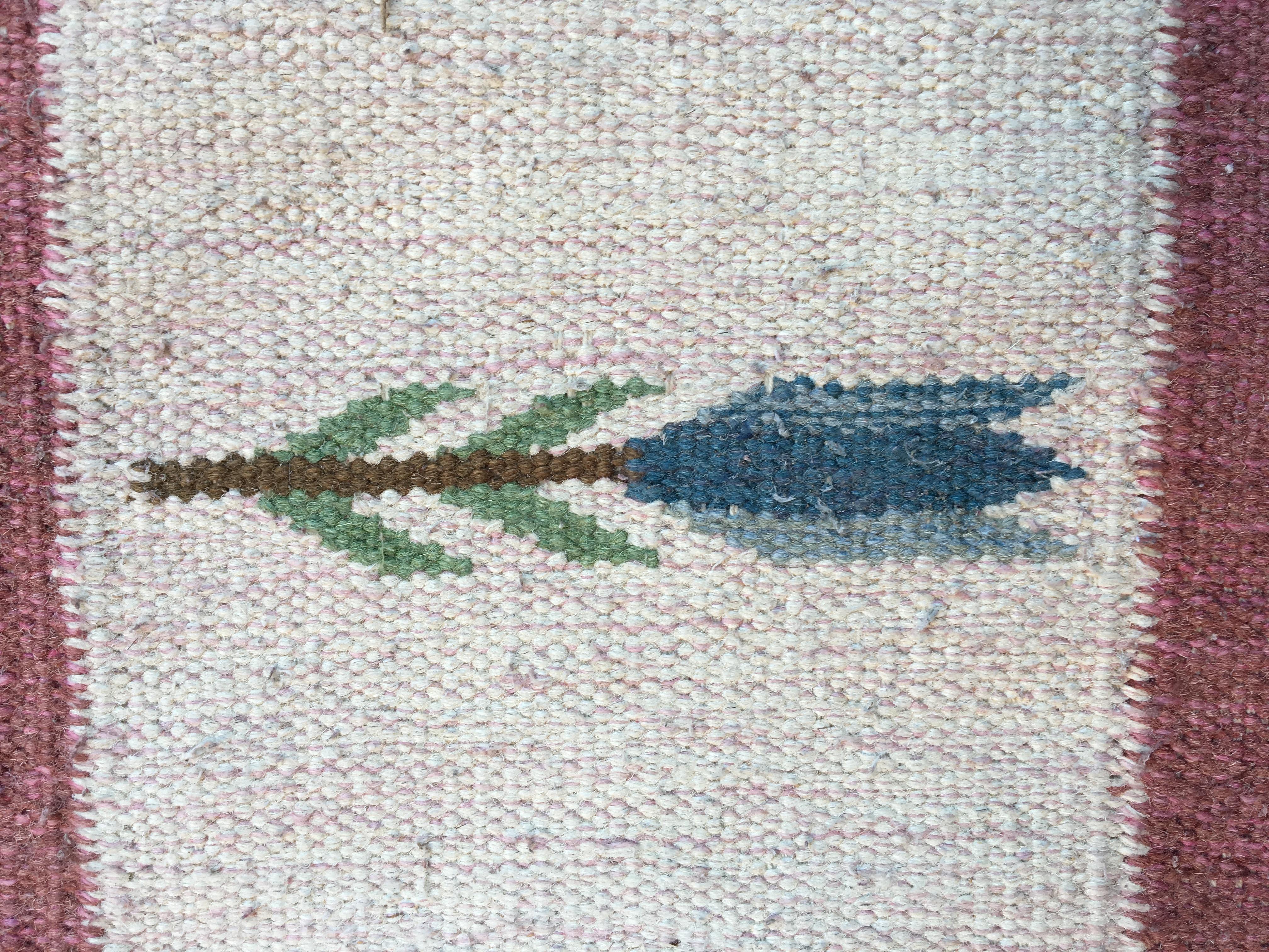 Swedish Mid-Century Modern Rölakan Handwoven Wool Carpet 2