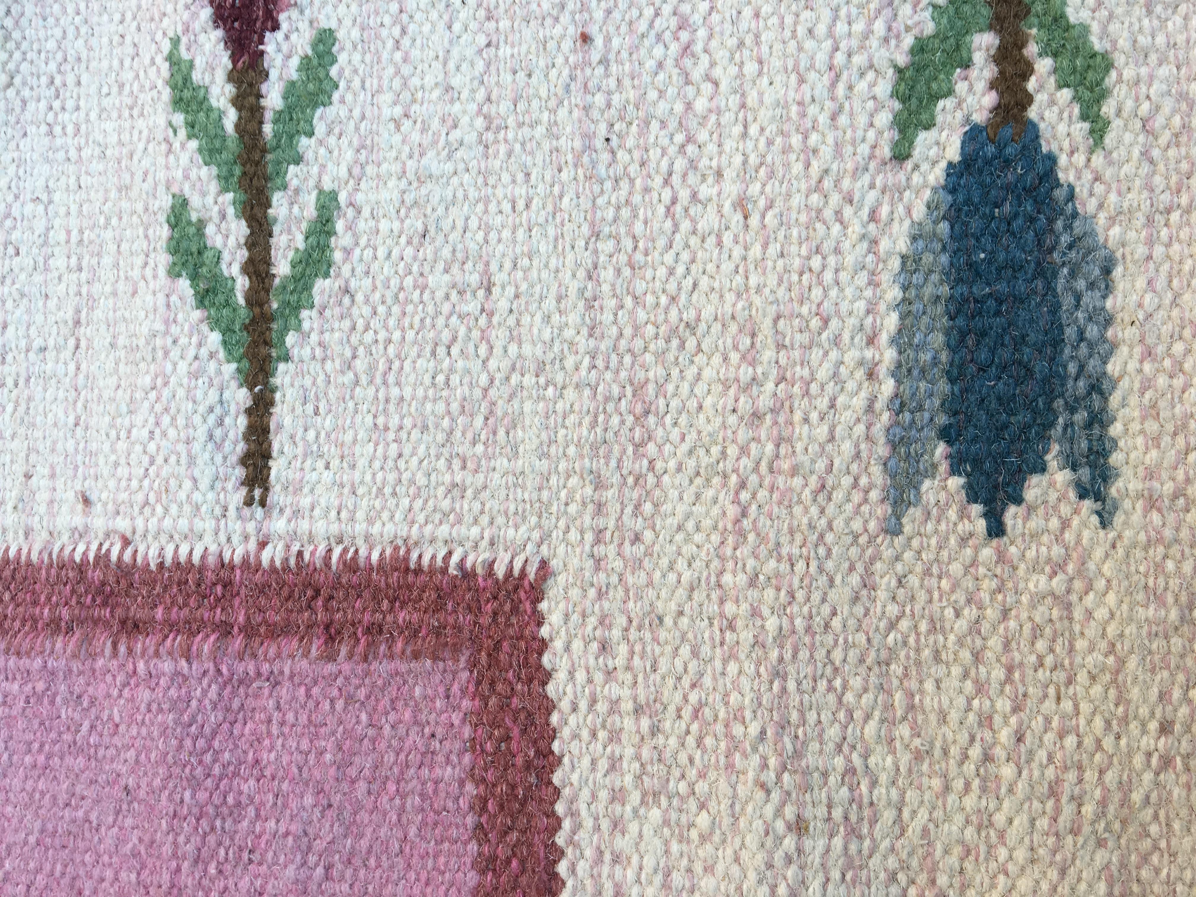 Swedish Mid-Century Modern Rölakan Handwoven Wool Carpet 3