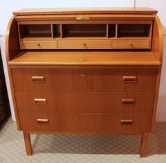 Swedish Mid-Century Modern Roll Top Desk, circa 1960s