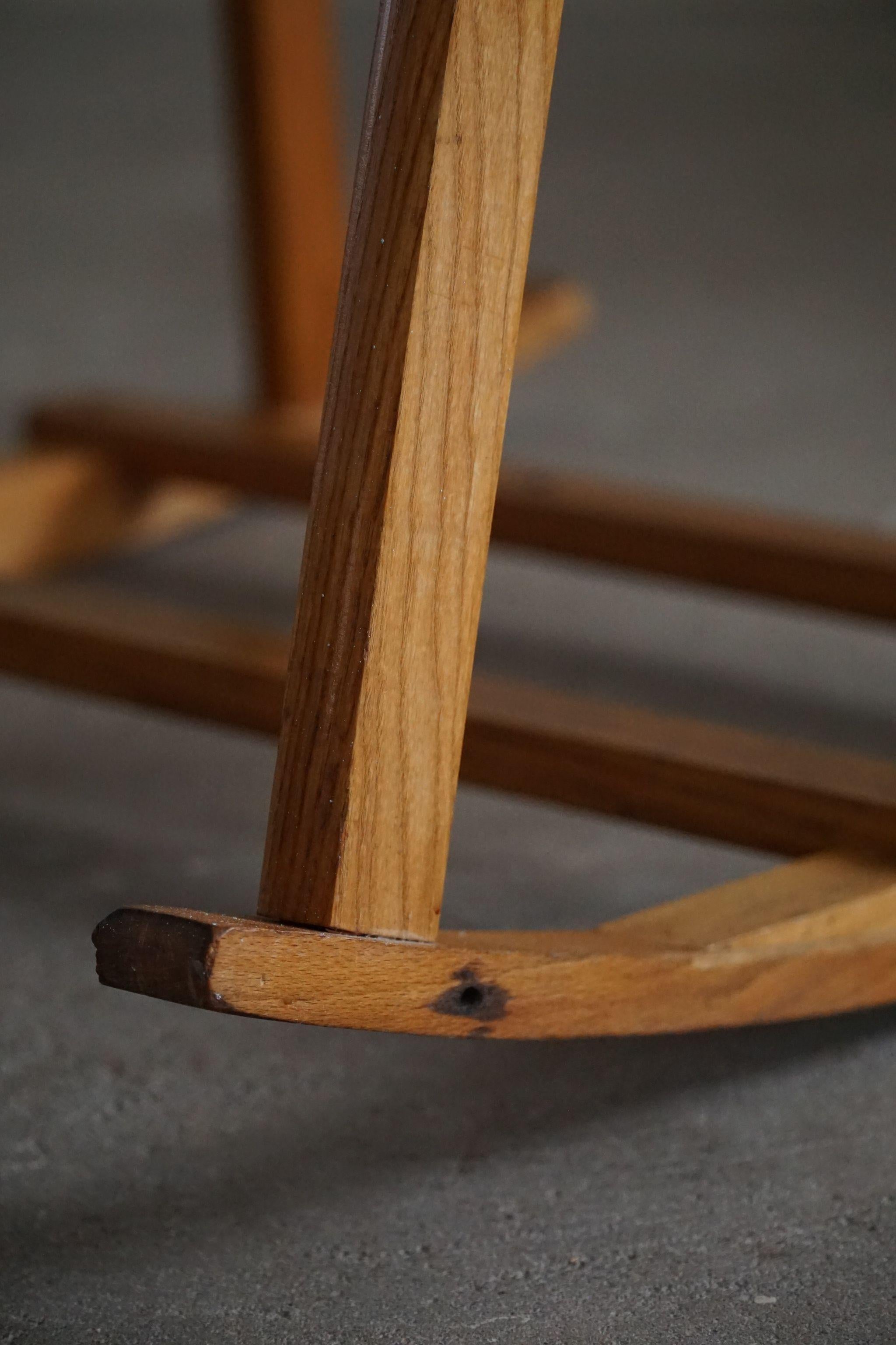 Swedish Mid Century Modern, Sculptural Rocking Chair in Pine, 1960s For Sale 3