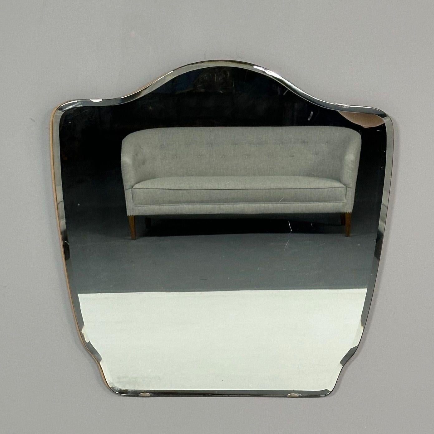 Swedish Mid-Century Modern, Small Wall Mirror, Shield Form, Sweden, 1970s In Good Condition For Sale In Stamford, CT
