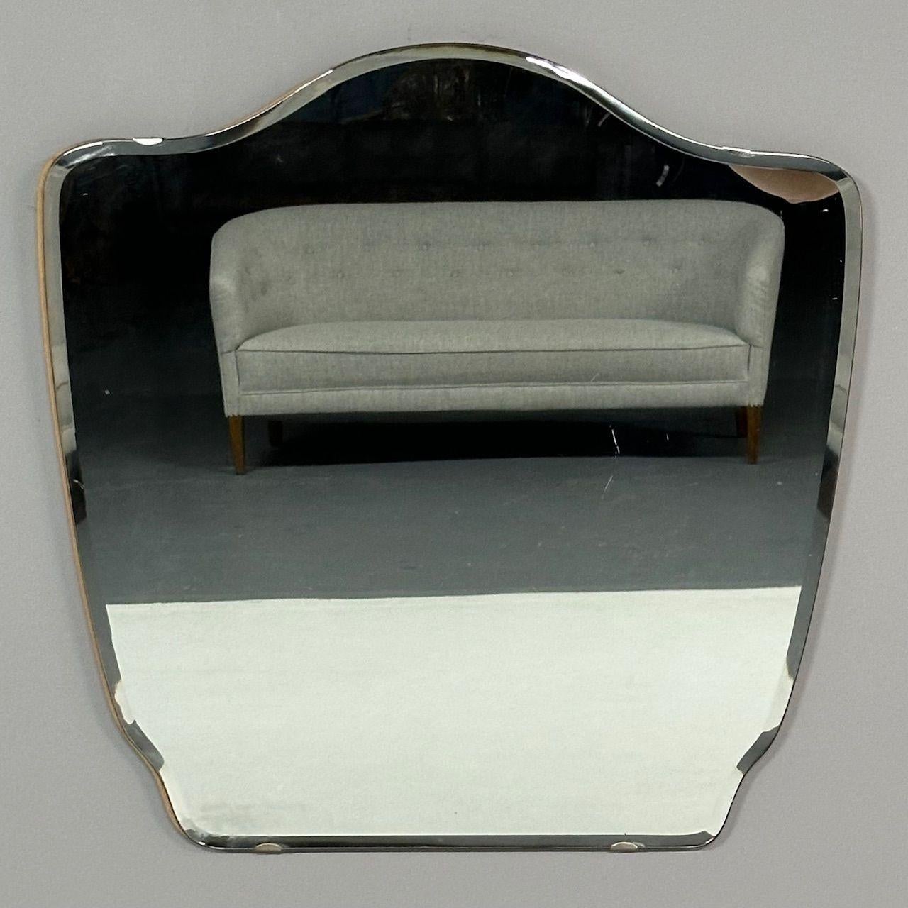 Late 20th Century Swedish Mid-Century Modern, Small Wall Mirror, Shield Form, Sweden, 1970s For Sale