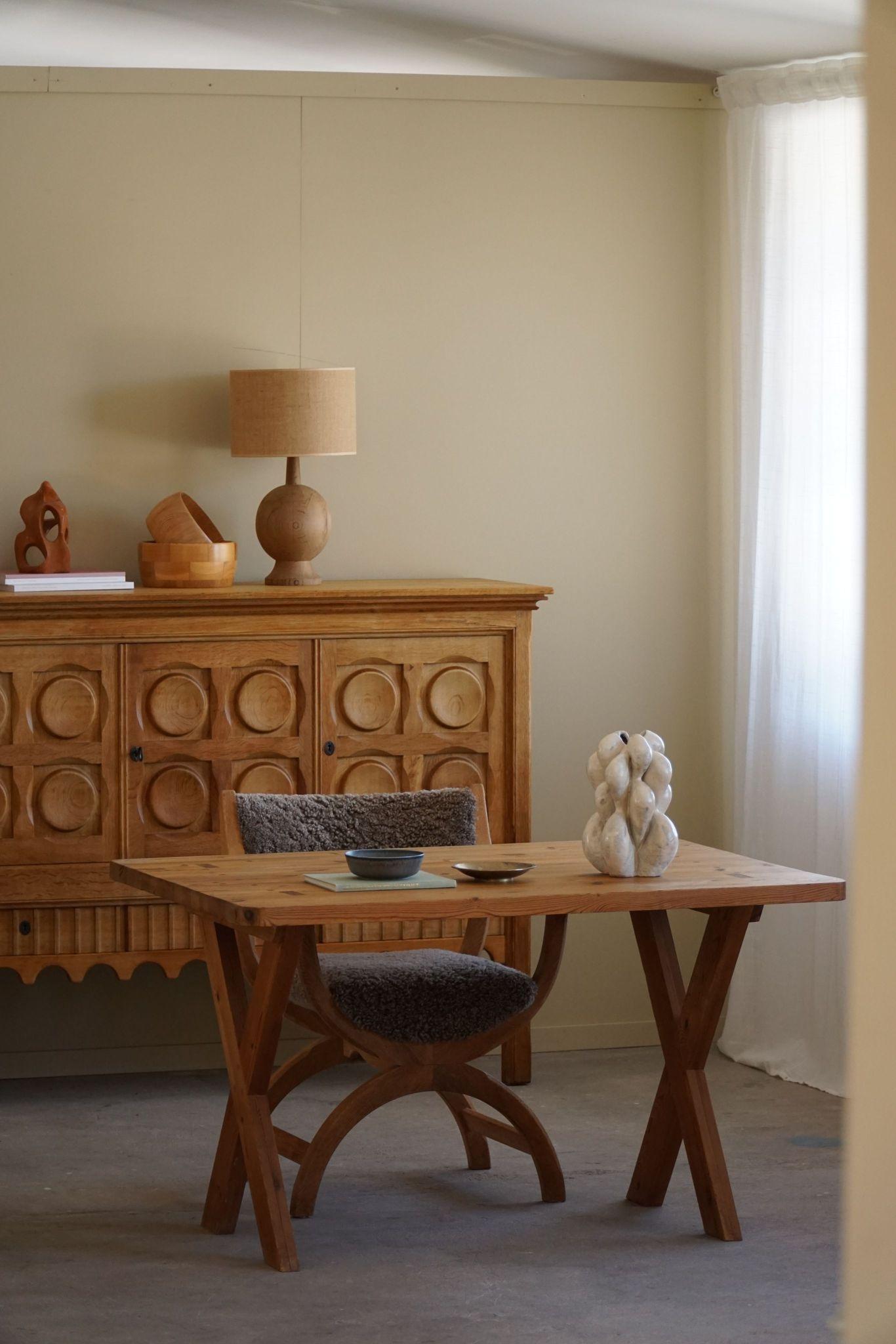 Swedish Mid Century Modern Solid Pine Desk, Roland Wilhelmsson, Made in 1960s For Sale 3