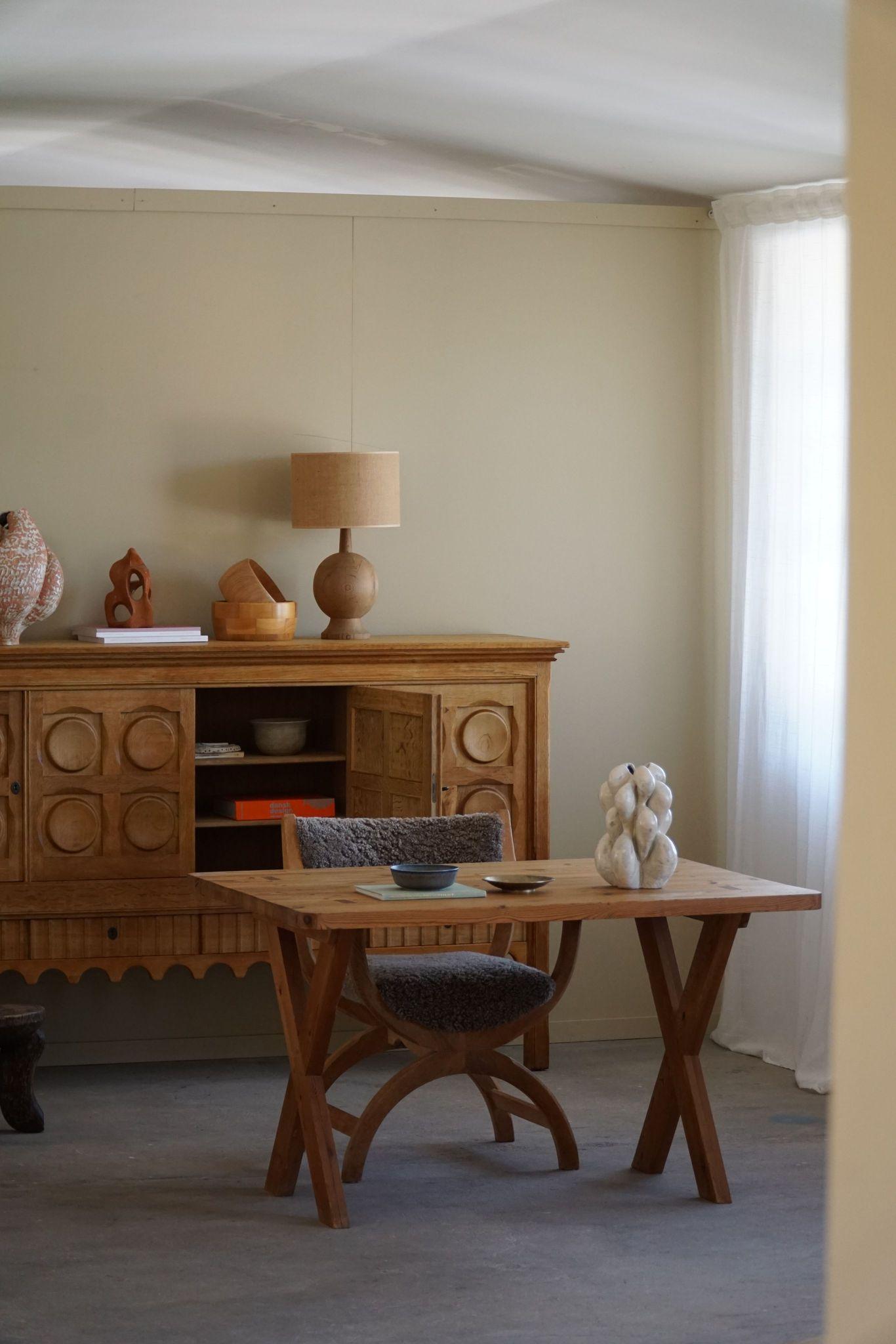 Swedish Mid Century Modern Solid Pine Desk, Roland Wilhelmsson, Made in 1960s For Sale 5
