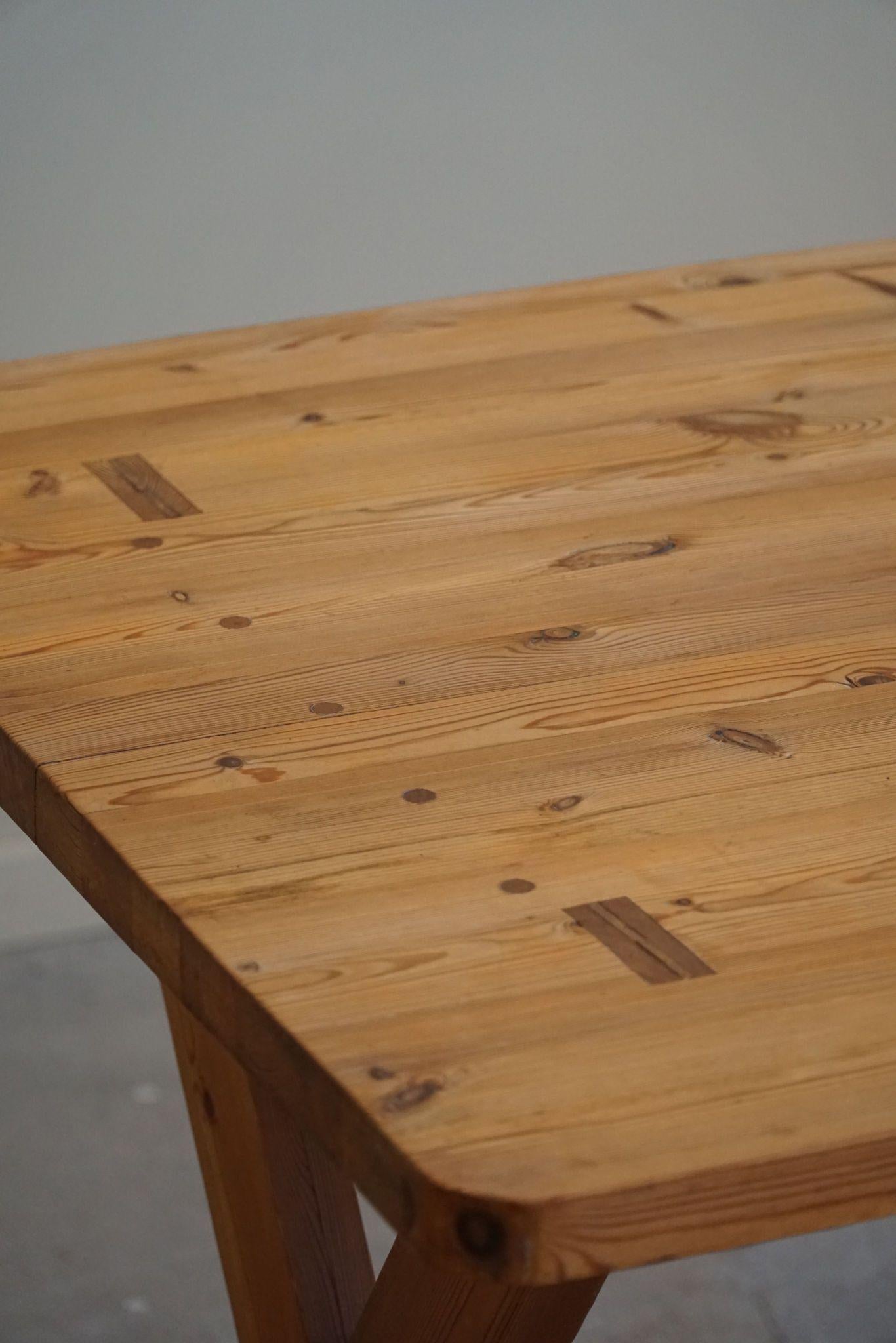 Swedish Mid Century Modern Solid Pine Desk, Roland Wilhelmsson, Made in 1960s For Sale 7