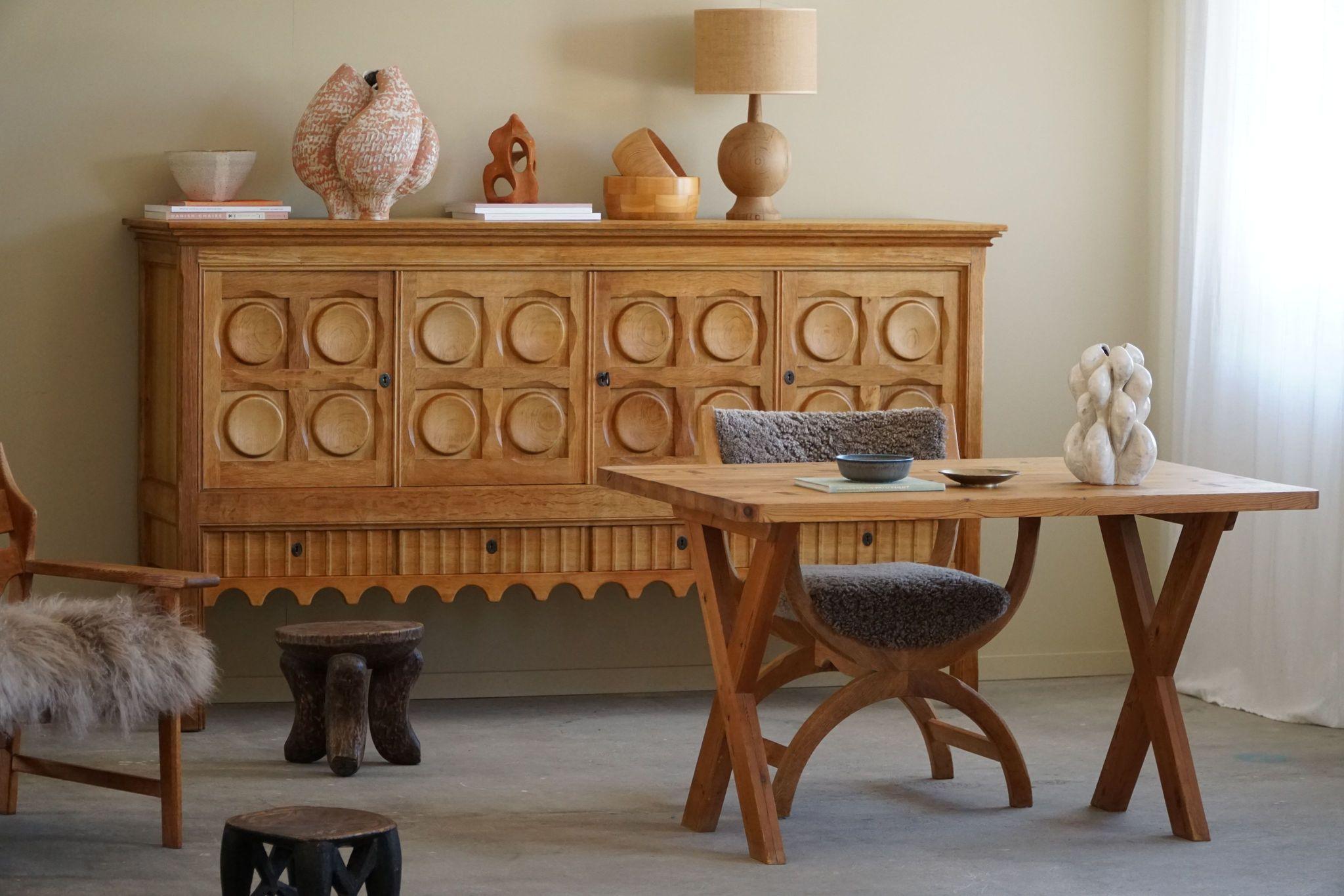 Swedish Mid Century Modern Solid Pine Desk, Roland Wilhelmsson, Made in 1960s For Sale 2