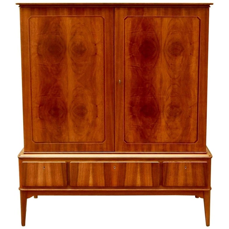 Swedish Mid-Century Modern Storage Cabinet in Book Matched ...