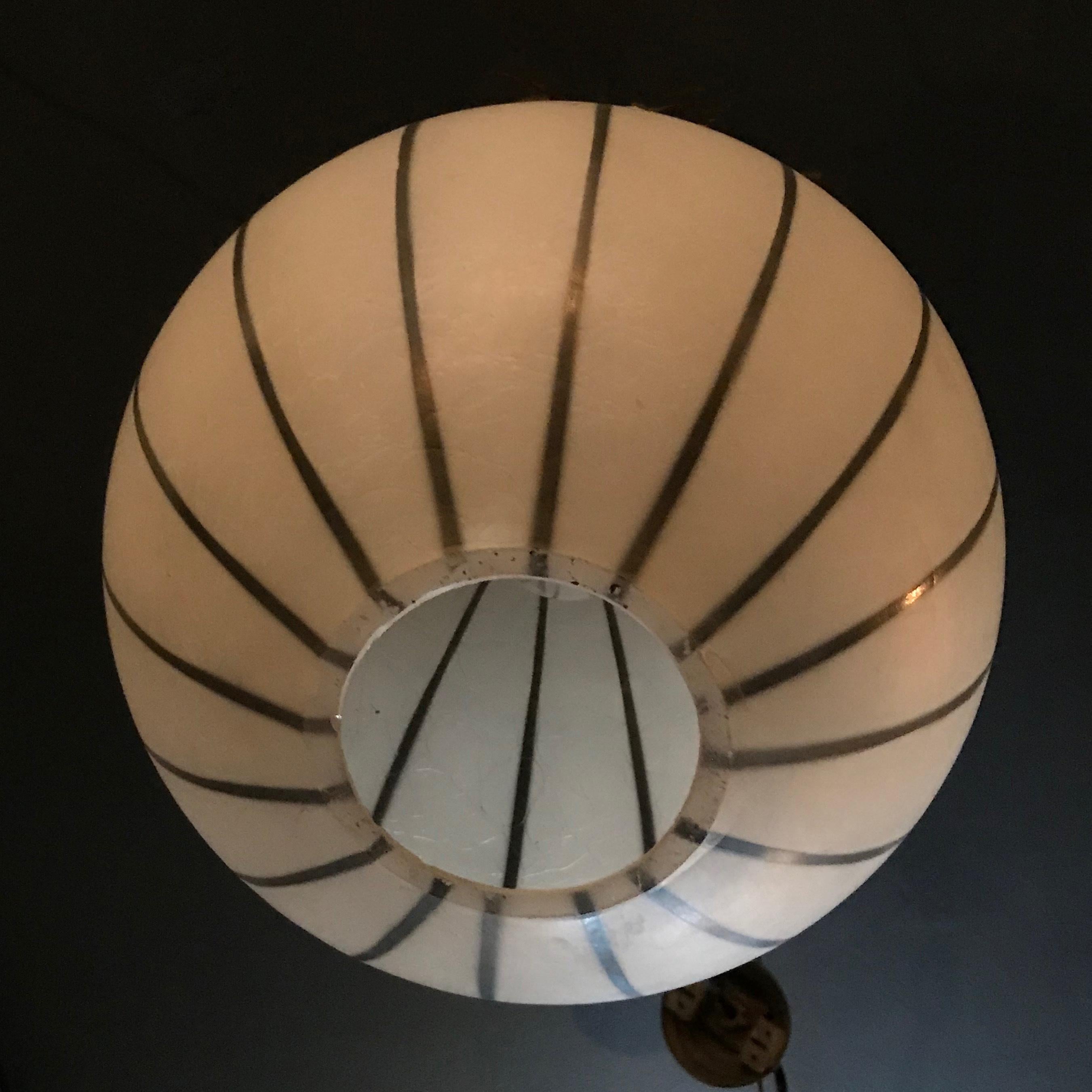 Swedish Mid-Century Modern Striped Open Globe Pendant Light 6