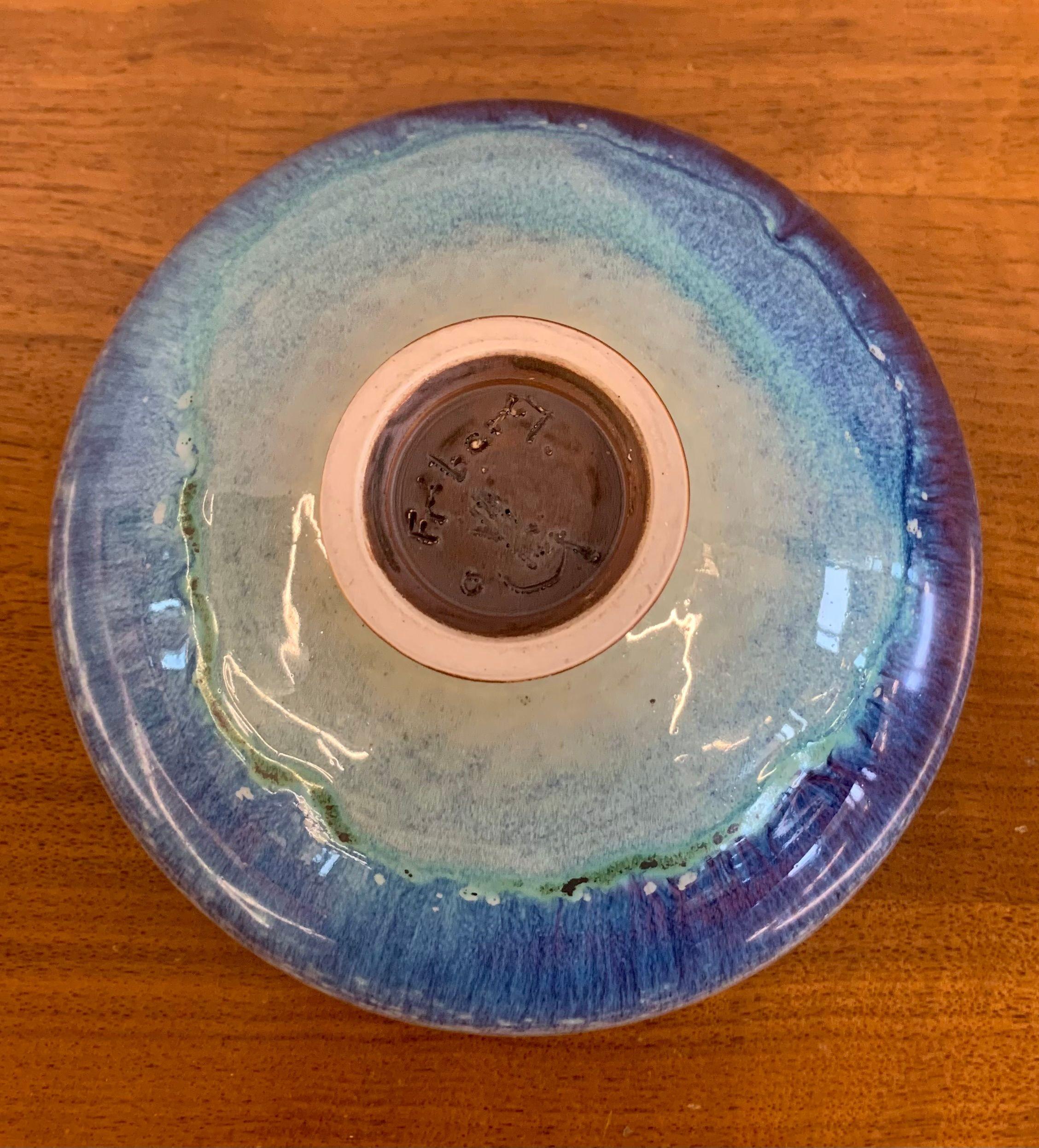 Berndt Friberg, Mid-Century Modern, Bowls, Blue Ceramic, Sweden, 1973 For Sale 9