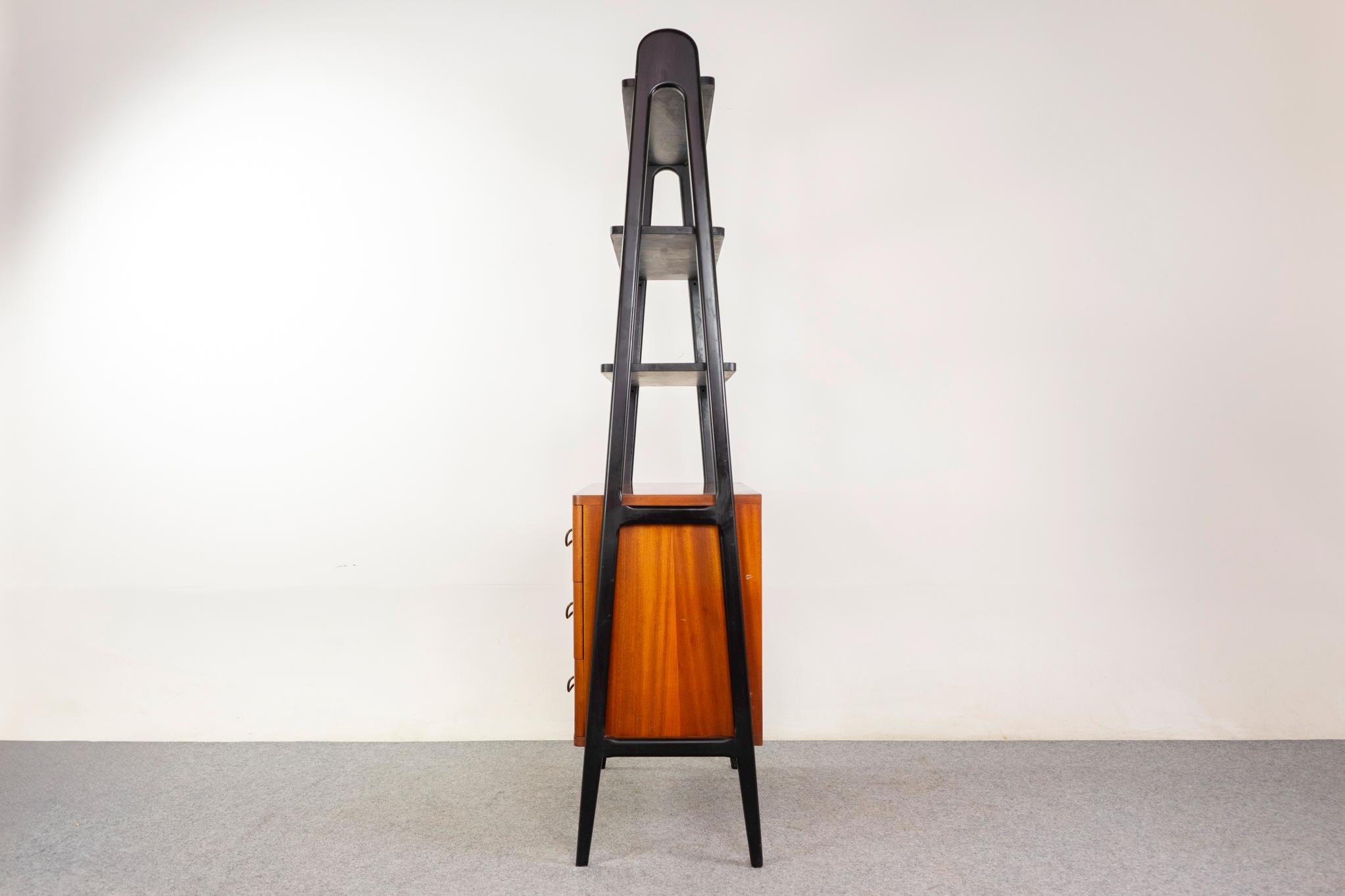 Swedish Mid-Century Modern Tall Mahogany Bookcase/Cabinet For Sale 4