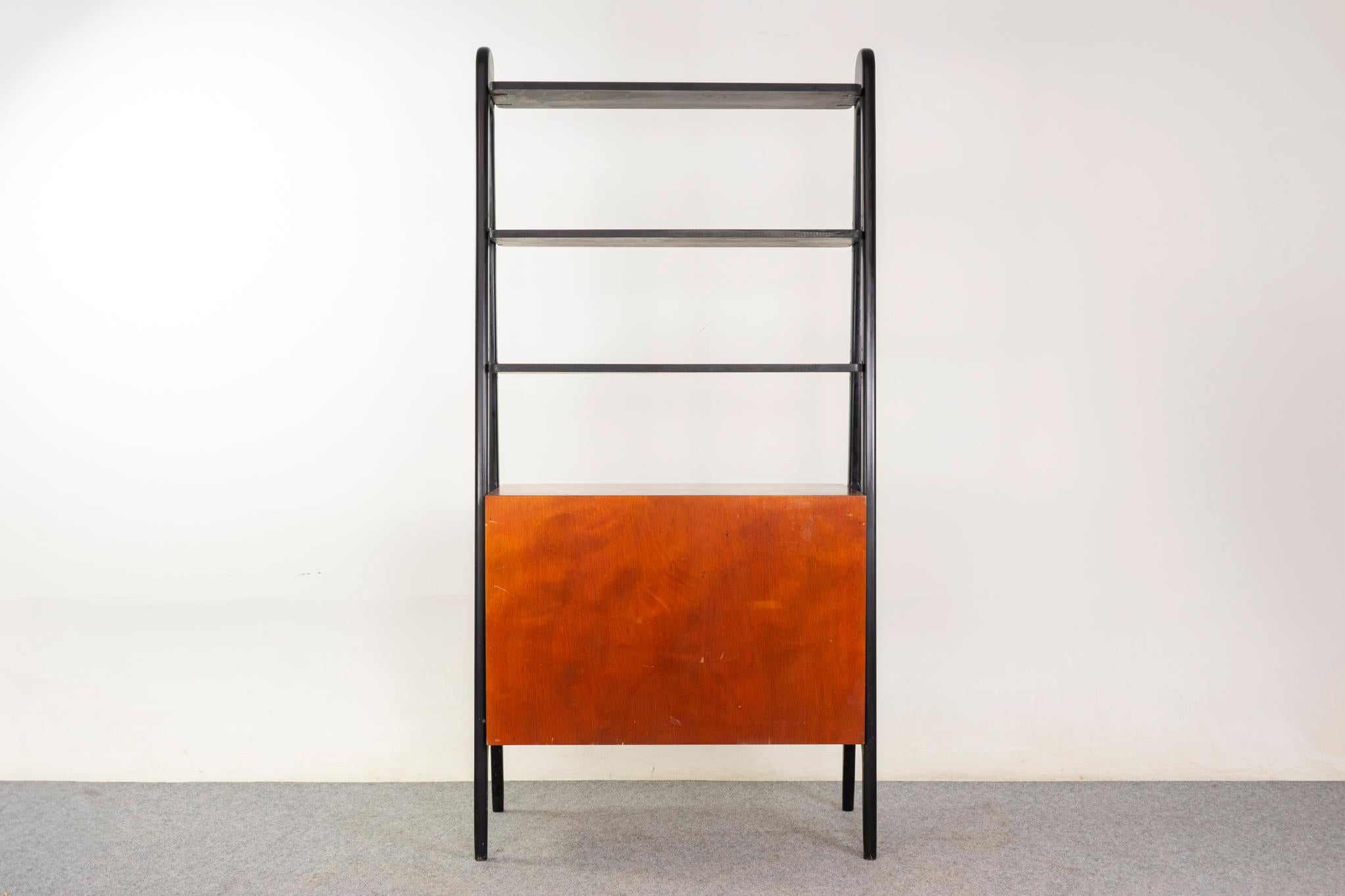 Swedish Mid-Century Modern Tall Mahogany Bookcase/Cabinet For Sale 5