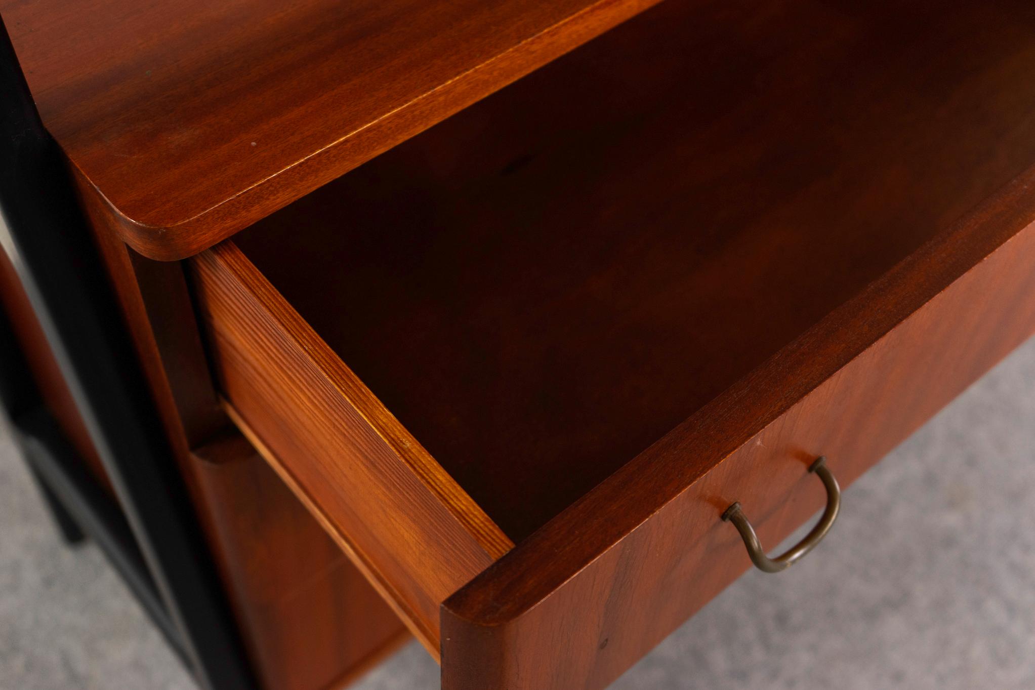 Swedish Mid-Century Modern Tall Mahogany Bookcase/Cabinet For Sale 2