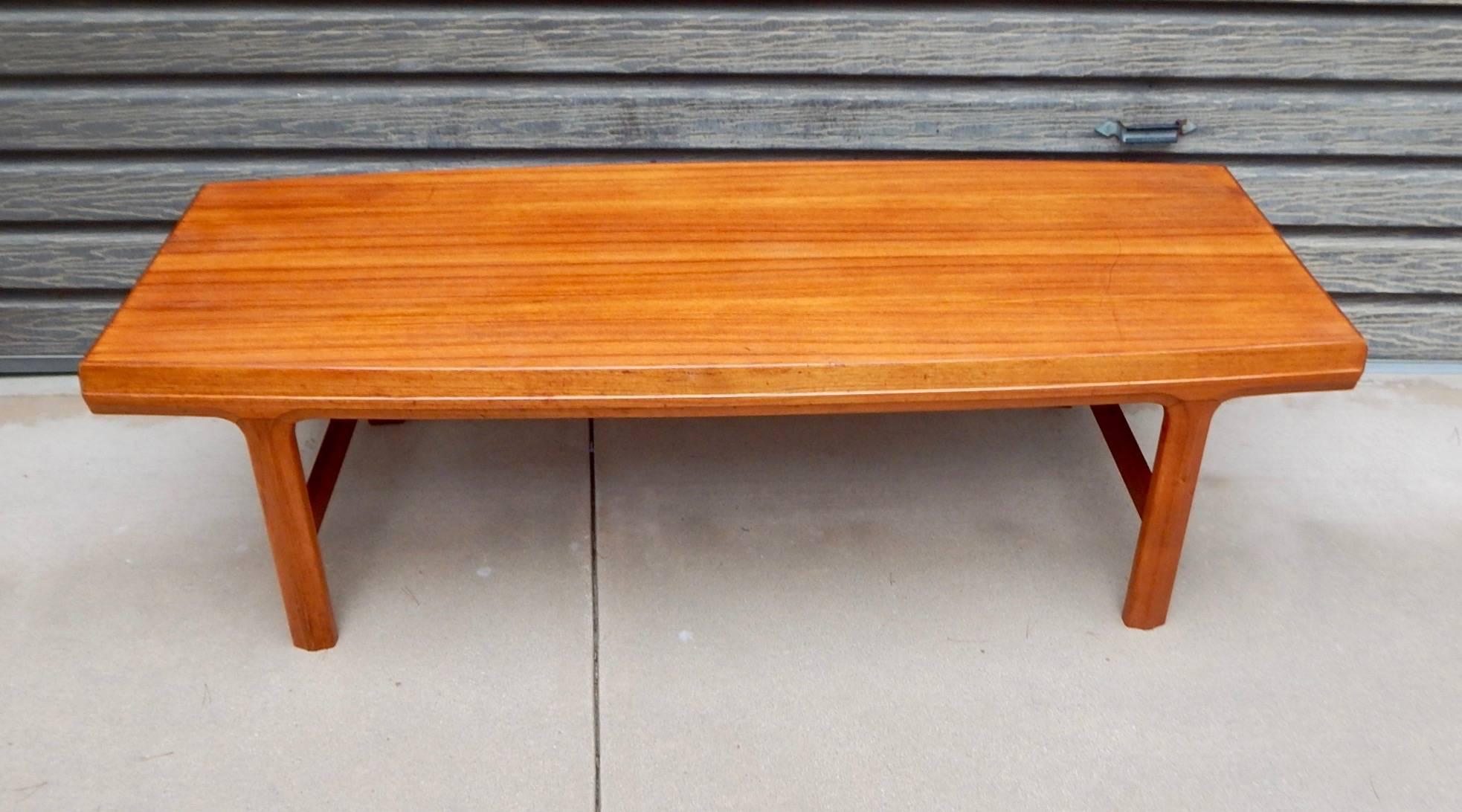 Swedish Mid-Century Modern Teak Coffee Table with Hidden Side Drawers In Excellent Condition For Sale In Richmond, VA