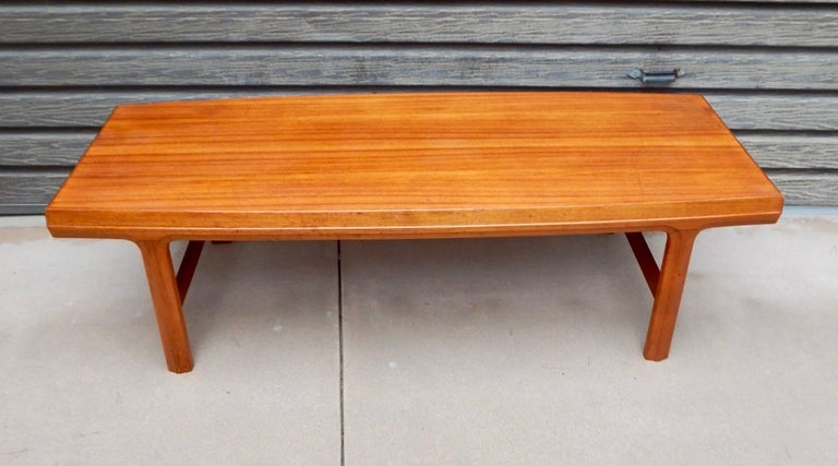 Swedish Mid Century Modern Teak Coffee Table With Hidden Side