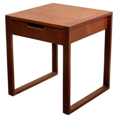 Swedish Mid-Century Modern Teak Night Stand Side Table With Drawer