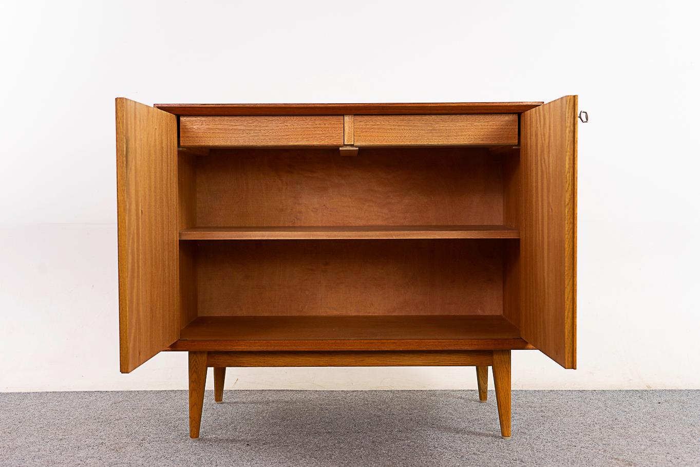 Scandinavian Modern Swedish Mid-Century Modern Teak & Oak Cabinet For Sale