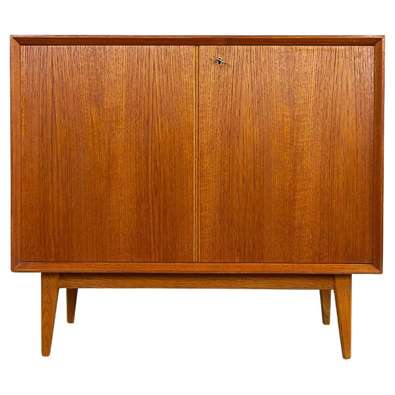 Swedish Mid-Century Modern Teak & Oak Cabinet For Sale