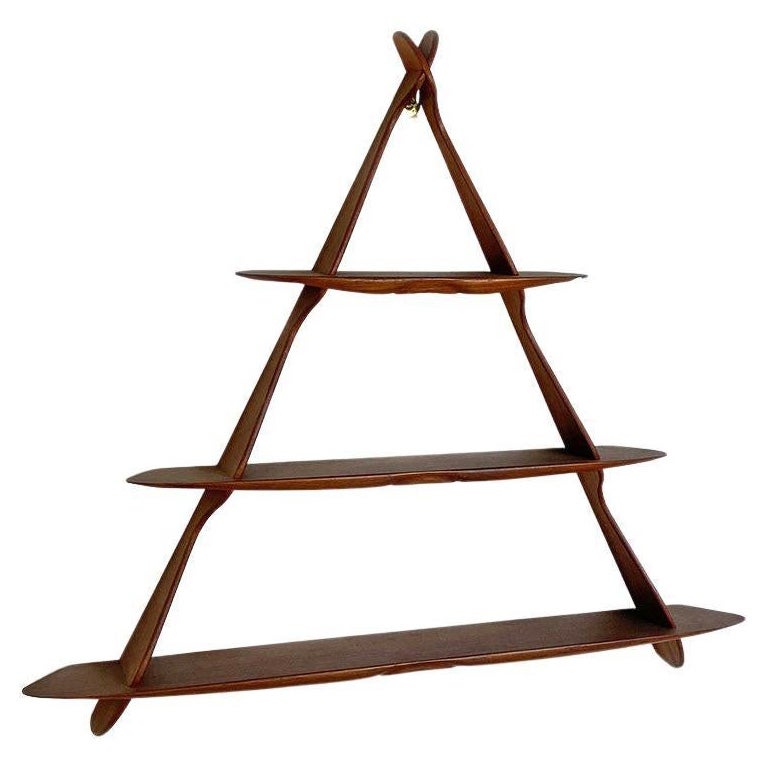Swedish Mid-Century Modern Triangular Solid Teak Small Bookcase, Vejle, 1960s