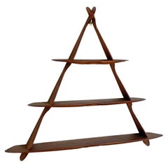 Swedish Mid-Century Modern Triangular Solid Teak Small Bookcase, Vejle, 1960s