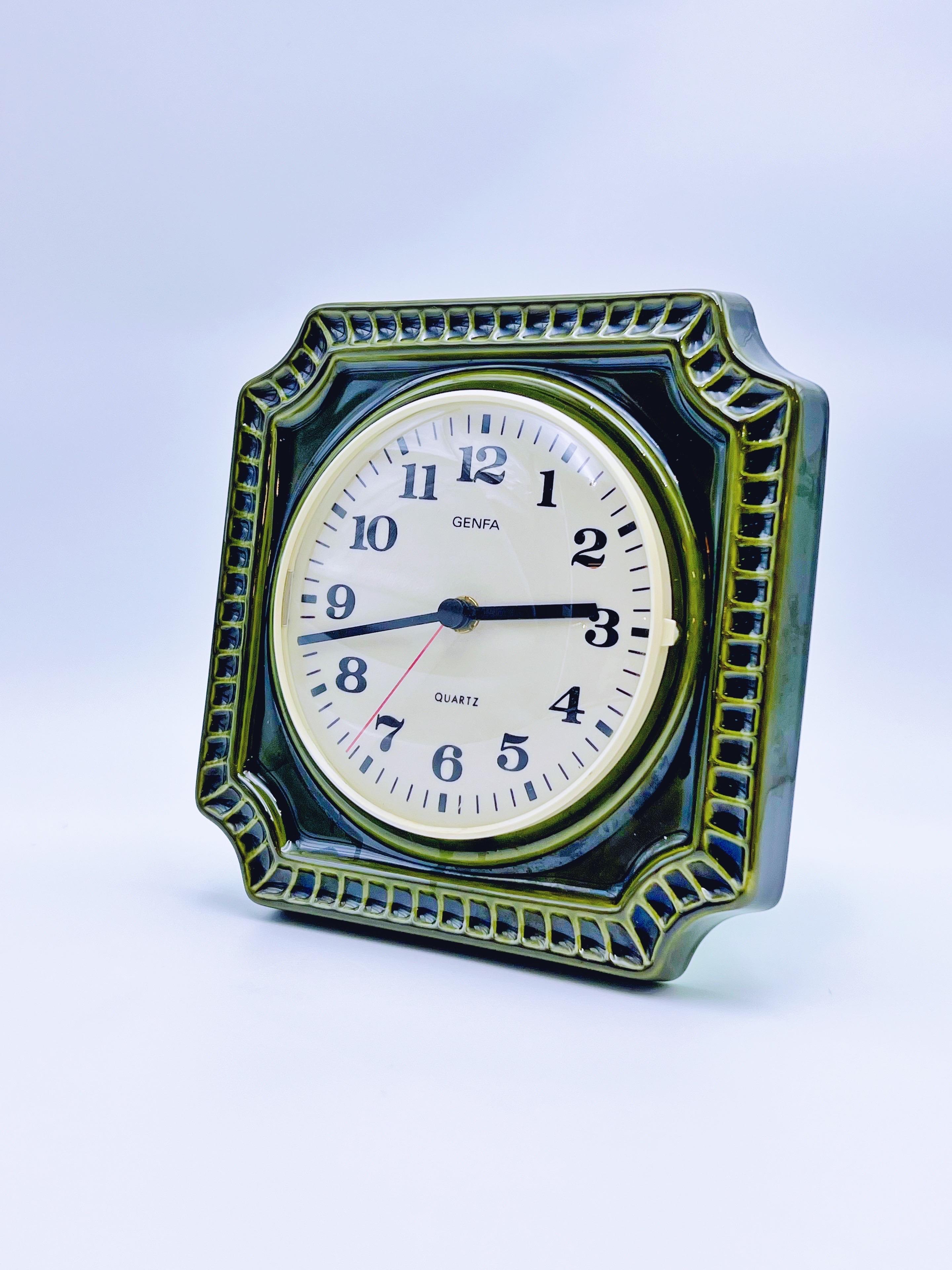 Scandinavian Modern Swedish Mid-century Modern Wall Clock, Carl Westh design, Genfa Germany