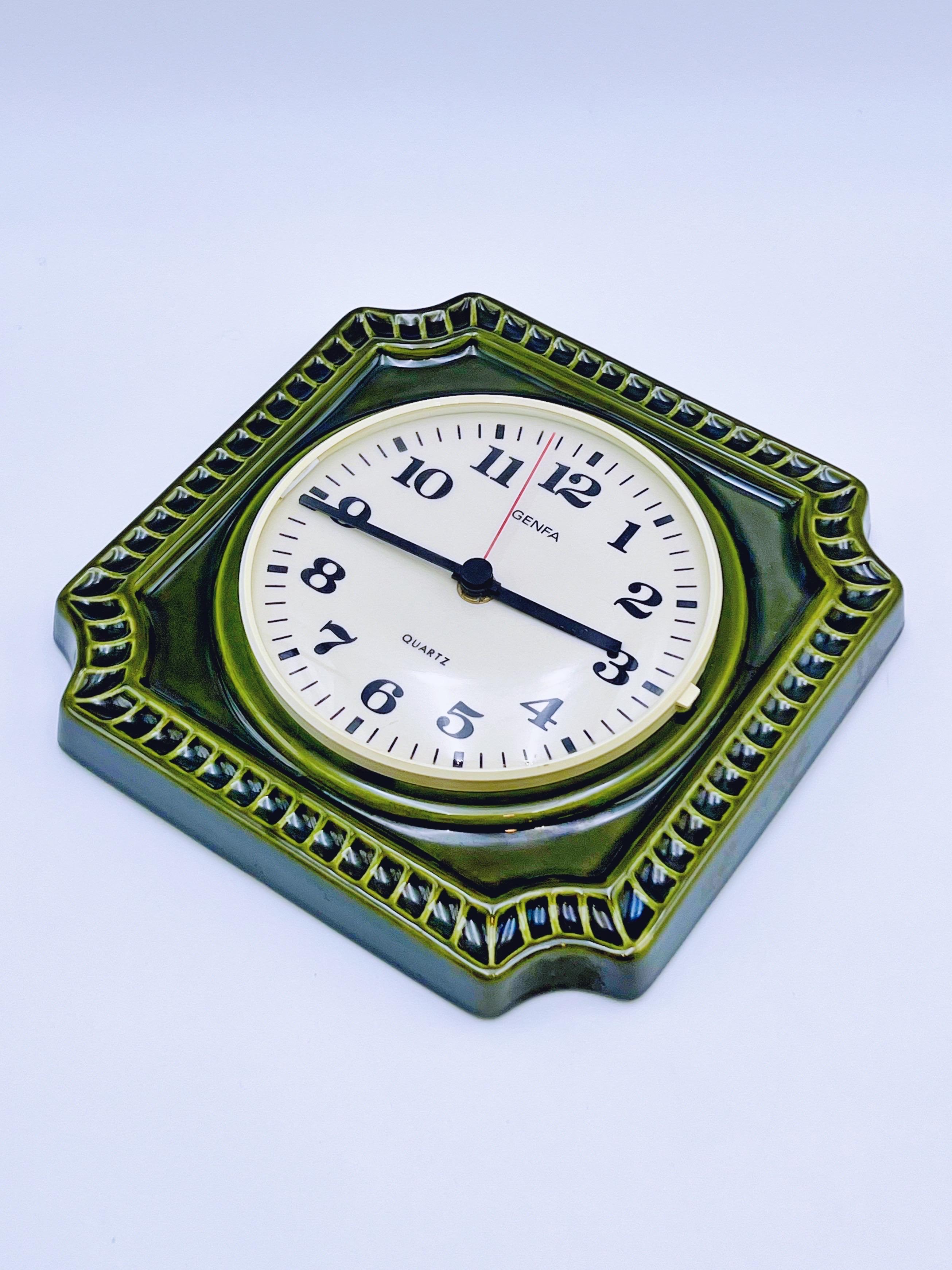 Swedish Mid-century Modern Wall Clock, Carl Westh design, Genfa Germany 2